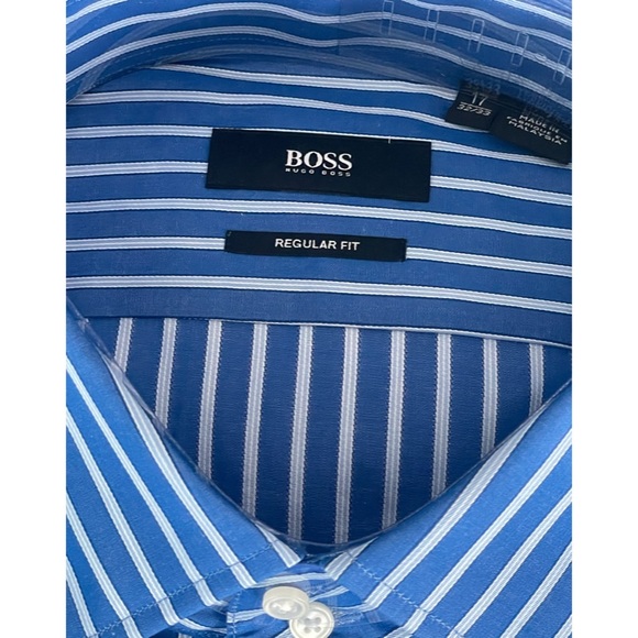 Hugo Boss Striped Dress Shirt. Regular Fit. 17 Neck x 32/33 Sleeve NWT - Picture 2 of 6